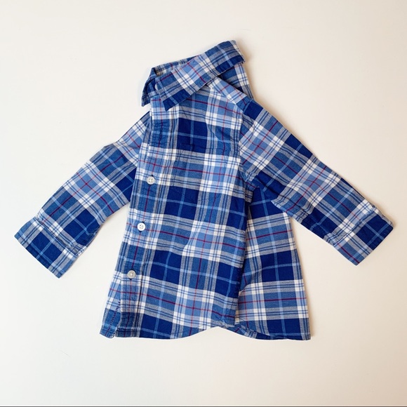 Janie and Jack plaid button down shirt - Picture 3 of 4